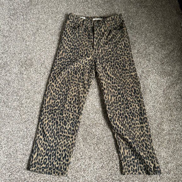 Levi's Ribcage Strait Ankle Leopard Corduroy Pants, Size 29 - Picture 4 of 13